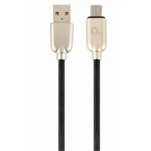 CABLEXPERT PREMIUM RUBBER MICRO-USB CHARGING AND DATA CABLE 1M BLACK