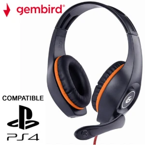 GEMBIRD GAMING HEADSET WITH VOLUME CONTROL PC/PS4 ORANGE-BLACK