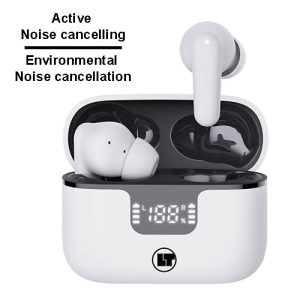 LAMTECH BT5.3 EARBUDS ANC & 4MIC ENC WITH LED CHARGING CASE WHITE
