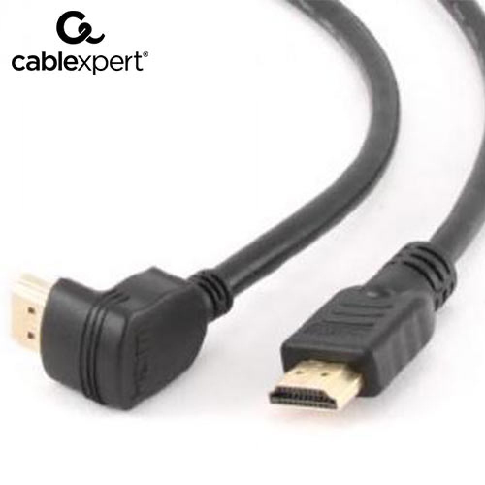 CABLEXPERT HDMI v.1.4 90DEGREES MALE TO STRAIGHT MALE CONNECTORS CABLE 19PINS GOLD PLATED 1